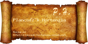 Plancsák Hortenzia névjegykártya